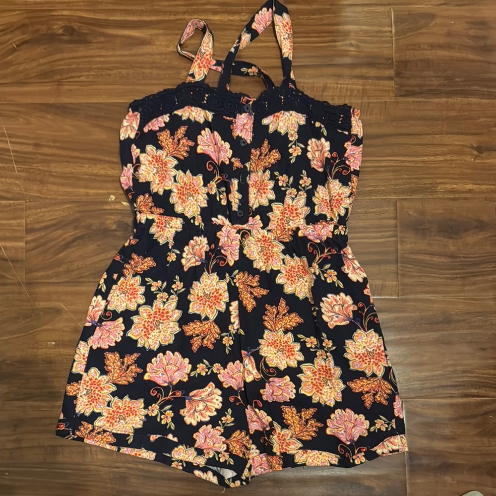 Old Navy Casual Blue and Pink Floral Dress